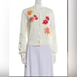 Kate spade Floral Embroidered Cream Sweater